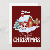 Mijn eerste kerstfeest  feestdagenkaart (Voorkant / Achterkant)