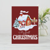 Mijn eerste kerstfeest  feestdagenkaart (Staand voorkant)