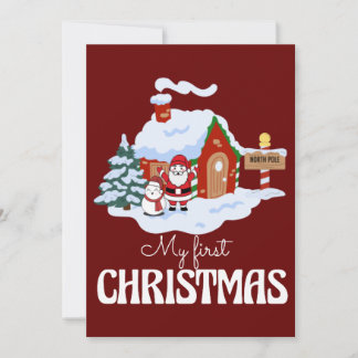 Mijn eerste kerstfeest feestdagenkaart