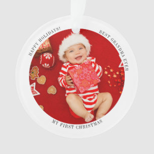 Mijn eerste kerstfoto Baby Grandma Holiday Ornament