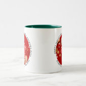 Mijn eerste kerstfoto Baby Grandma Holiday Tweekleurige Koffiemok (Center)