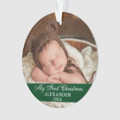 Mijn eerste kerstfoto Baby Green Ornament (voorkant)