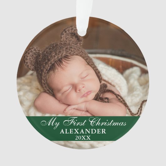 Mijn eerste kerstfoto Baby Green Ornament (voorkant)