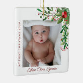 Mijn eerste kerstfoto Baby Keramisch Ornament (Rechts)