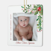 Mijn eerste kerstfoto Baby Keramisch Ornament (Links)