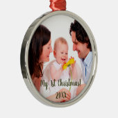 Mijn eerste kerstfoto kerstversiering metalen ornament (Rechts)