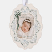 Mijn eerste  kerstfoto ornament kaart (Links)