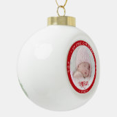 Mijn eerste kerstfoto Rode keramische bal Ornament (Links)