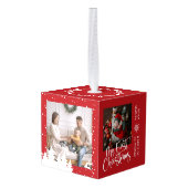 Mijn eerste kerstfoto van de geboorte Stats Kubus Ornament (Achter hoekig)