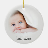 Mijn eerste kerstgrootouders Foto Greenery Keramisch Ornament (Achterkant)