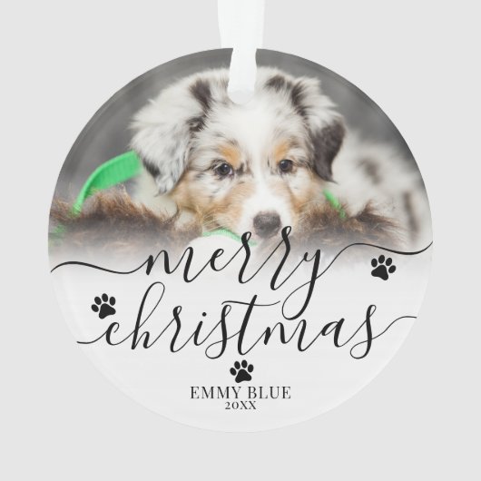 Mijn eerste Kersthuisdier foto hond Ornament (achterkant)