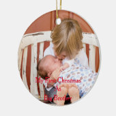 Mijn eerste kerstman als Big Brother Keramisch Ornament (Links)