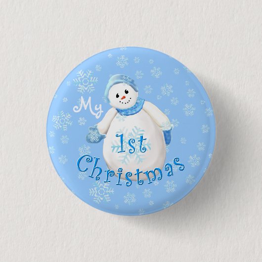 Mijn eerste kerstman ronde button 3,2 cm (Voorkant)