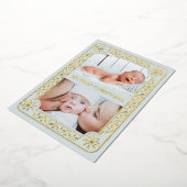 Mijn eerste Kerstmis 2 Foto Keepomwille Gold Folie Feestdagenkaart (Gedraaid)