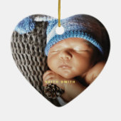 Mijn eerste Kerstmis als Baby Foto van mama Keramisch Ornament (Achterkant)