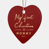 Mijn eerste Kerstmis als Baby Foto van mama Keramisch Ornament (Links)