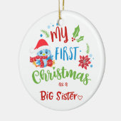Mijn eerste Kerstmis als foto van een grote zuster Keramisch Ornament (Links)