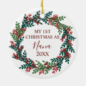 Mijn eerste Kerstmis als jaar van Nana Keramisch Ornament (Achterkant)