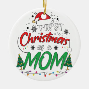 Mijn eerste Kerstmis als moeder grappige nieuwe ma Keramisch Ornament