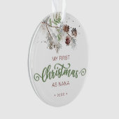 Mijn eerste Kerstmis als Nana Pine Ornament (voorkant)