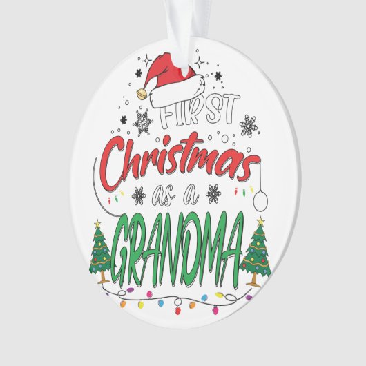 Mijn eerste Kerstmis als oma Funny New Grandma Ornament (voorkant)
