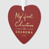 Mijn eerste Kerstmis als oma Heart Shaped Photo Ornament (voorkant)