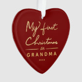 Mijn eerste Kerstmis als oma Heart Shaped Photo Ornament (voorkant)