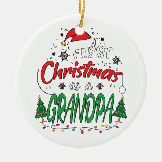 Mijn eerste Kerstmis als opa Funny New opa Keramisch Ornament (Voorkant)
