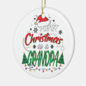 Mijn eerste Kerstmis als opa Funny New opa Keramisch Ornament (Links)