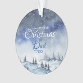 Mijn eerste Kerstmis als pap Winter Waterverf Jaar Ornament (voorkant)
