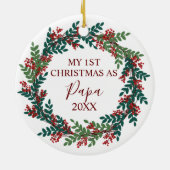 Mijn eerste Kerstmis als Papa Jaar Kerstmis Keramisch Ornament (Achterkant)