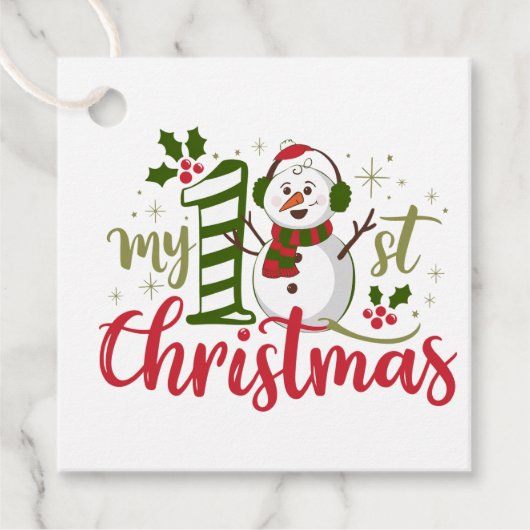 Mijn eerste Kerstmis Bedankjes Labels (Voorkant)