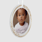 Mijn eerste Kerstmis Fotonaam Glitter Custom Ornament (voorkant)