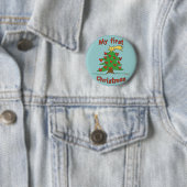 Mijn eerste Kerstmis (Happy Tree-ontwerp) Ronde Button 5,7 Cm (In situ)