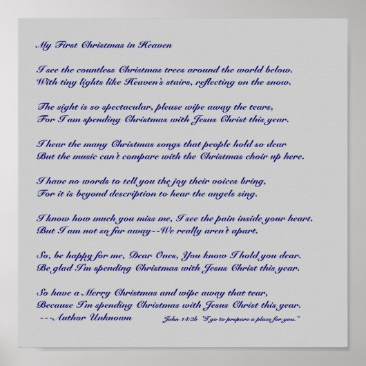 Mijn eerste Kerstmis in de hemel Poster (Voorkant)