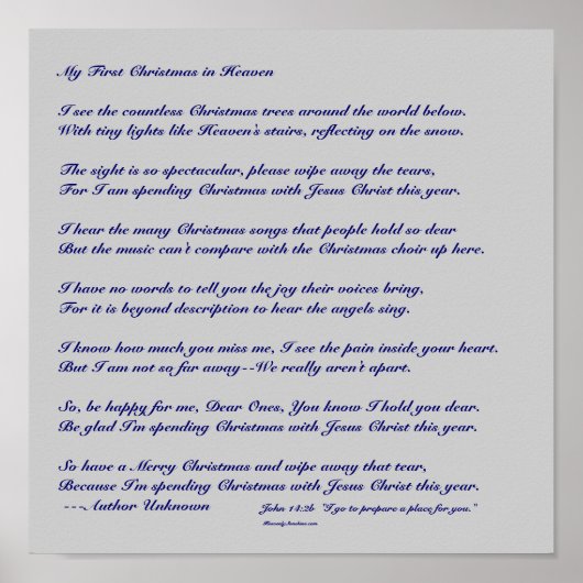 Mijn eerste Kerstmis in de hemel Poster (Voorkant)