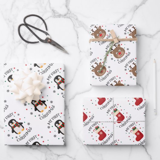 Mijn eerste Kerstmis Inpakpapier Vel (Voorkant)