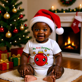 🎄 mijn eerste Kerstmis met kerstboombaubel Romper