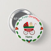 Mijn eerste Kerstmis Ronde Button 5,7 Cm (Voorkant /achterkant)