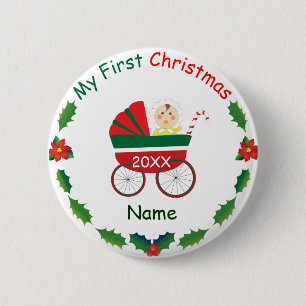 Mijn eerste Kerstmis Ronde Button 5,7 Cm