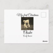 Mijn eerste Kerstmis voeg huisdier naam datum jaar Briefkaart (Achterkant)