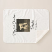 Mijn eerste Kerstmis voeg huisdier naam datum jaar Sherpa Deken (Voorkant (horizontaal))