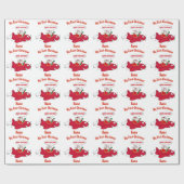 MIJN EERSTE Kerstmis WRAPPING Santa Plane Custom Cadeaupapier (Vlak)