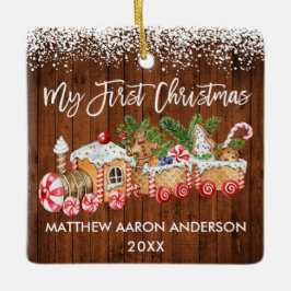 Mijn eerste kerstontbijtontbijt met sneeuw-Baby Keramisch Ornament
