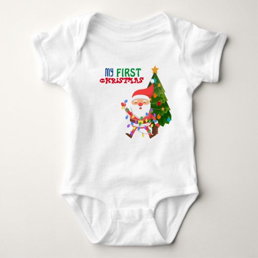 Mijn eerste kerstpak Baby Bodysuit (Voorkant)