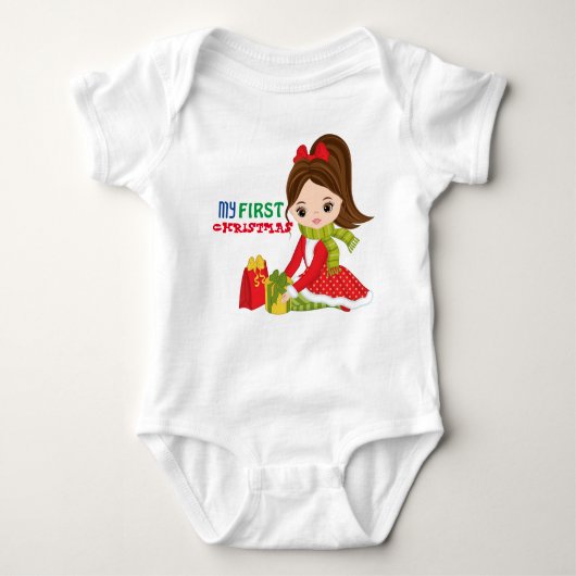 Mijn eerste kerstpak Baby Bodysuit (Voorkant)