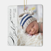 Mijn eerste kerstscript Verticale foto Snowflake Keramisch Ornament (Links)