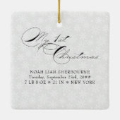 Mijn eerste kerstscript Verticale foto Snowflake Keramisch Ornament (Achterkant)