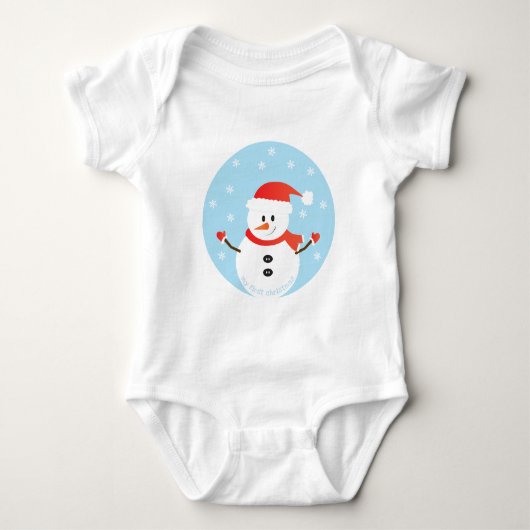 Mijn eerste kerstsnowman Snowflakes Romper (Voorkant)
