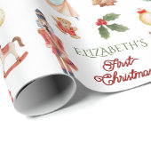 Mijn eerste kerstvakantie schattig inpakpapier (Rol Hoek)